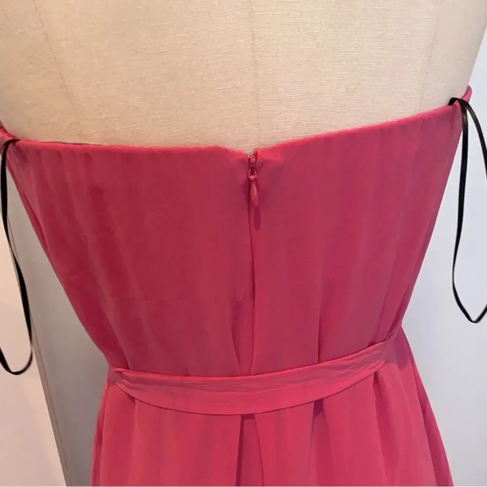 Lavender brown Barbie pink strapless high low dress M - Picture 4 of 7